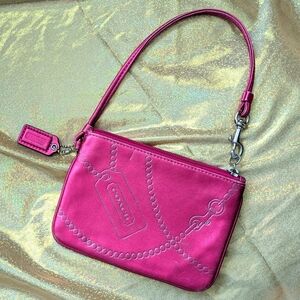 Coach Metallic Pink Wristlet